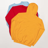 Gold hoodie with front kangaroo pocket and hood