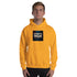 Orange unisex hoodie with &