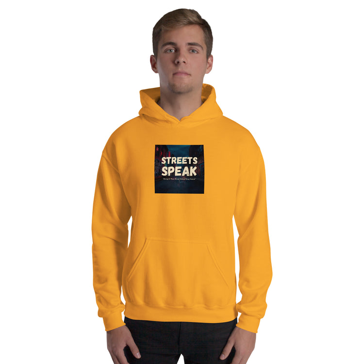 Orange unisex hoodie with &