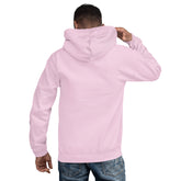 Light Pink unisex hoodie back view with hood and kangaroo pocket
