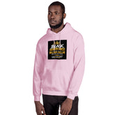 Light pink unisex hoodie with front logo graphic and kangaroo pocket
