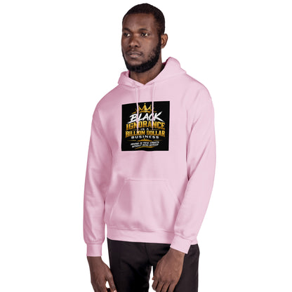 Light pink unisex hoodie with front logo graphic and kangaroo pocket