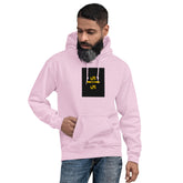 Unisex hoodie in light pink, pullover with hood and front kangaroo pocket