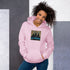 Light pink unisex hoodie, front graphic text "ICE AGENTS", kangaroo pocket
