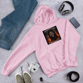 Light Pink unisex hoodie with front hood and chest graphic print