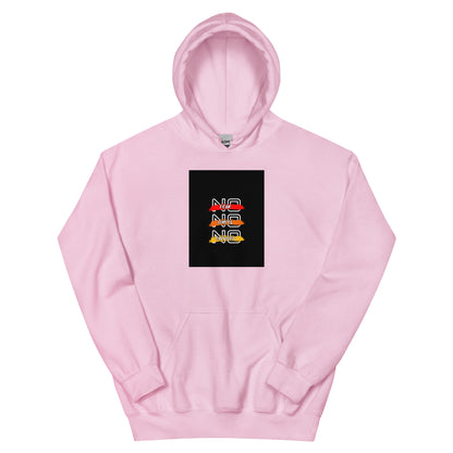 Light pink streetwear hoodie with front chest graphic, pullover hood and kangaroo pocket