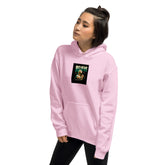 Light Pink unisex hoodie with BELIEVE chest print and kangaroo pocket