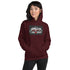 Maroon unisex hoodie with front hood and centered Streets graphic print