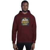 Maroon unisex pullover hoodie with front graphic print and pouch pocket