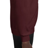 Burgundy hoodie front pouch pocket with ribbed hem