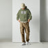 Unisex military green hoodie with hood and front kangaroo pocket