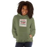 Felpa con cappuccio verde militare, stampa frontale “telling the truth” e tasca a marsupio