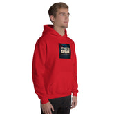 Red unisex hoodie with hood and &