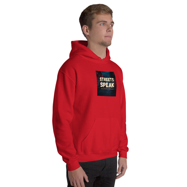 Red unisex hoodie with hood and &