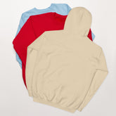 Cream hoodie with front kangaroo pocket and hood