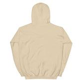 Sand pullover hoodie, plain back view with hood and kangaroo pocket