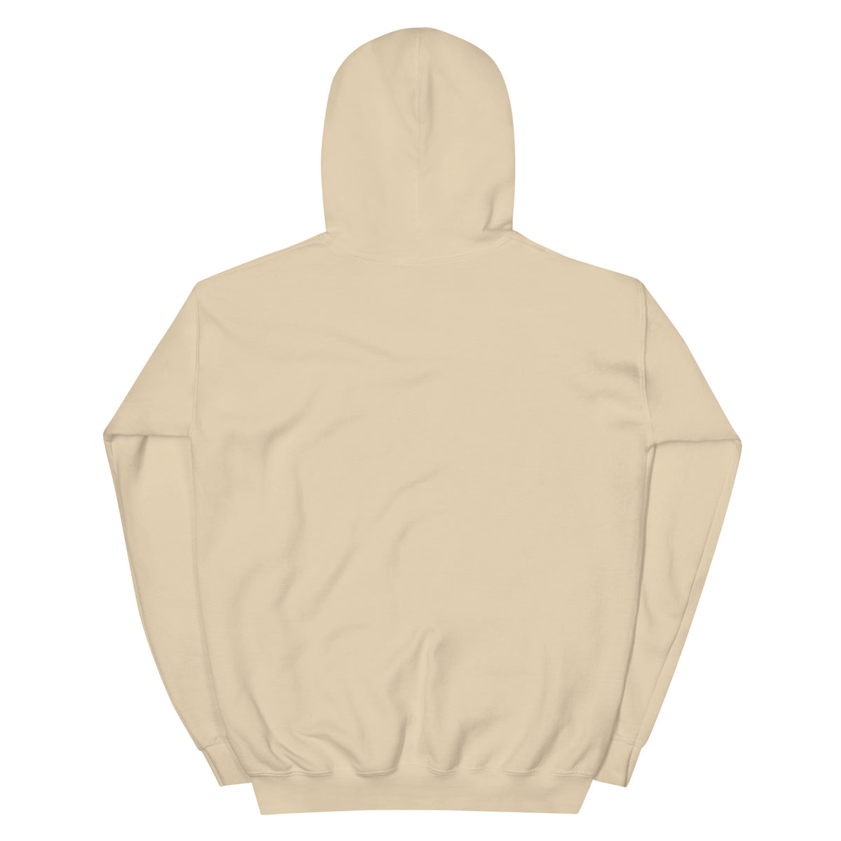 Sand pullover hoodie, back view with drawstring hood and kangaroo pocket