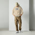 Unisex sand hoodie with hood and front kangaroo pocket