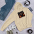 Unisex hoodie in Sand with front hood and chest graphic print