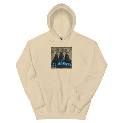 Sand hoodie with front graphic print and pullover hood