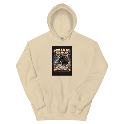 Sand pullover hoodie with center front graphic print