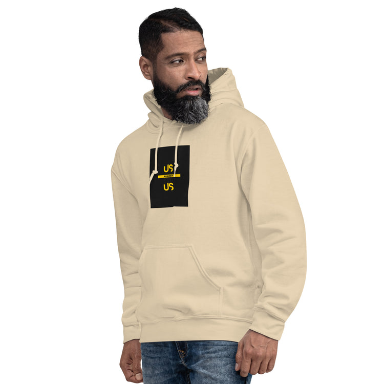 Unisex hoodie in light beige, pullover style with hood and kangaroo pocket