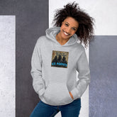 Unisex hoodie in light gray with “ICE AGENTS” front graphic