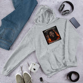 Unisex hoodie in Ash Grey with front hood and chest graphic print