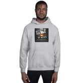 Heather gray pullover hoodie with front “ICE AGENTS” graphic and adjustable hood