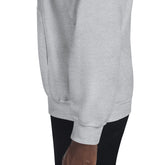 Gray hoodie with ribbed hem and kangaroo pocket