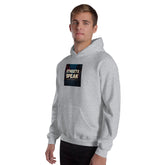 Light gray hoodie with &