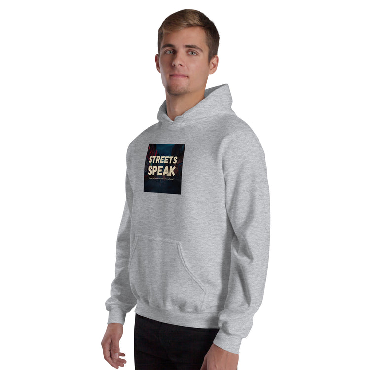 Light gray hoodie with &