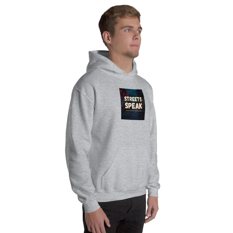 Light gray hoodie with &